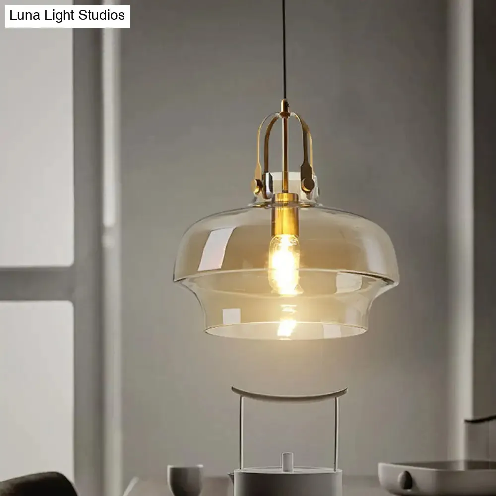 Modern Glass Pot-Shaped Pendant Light for Dining Room Ceiling