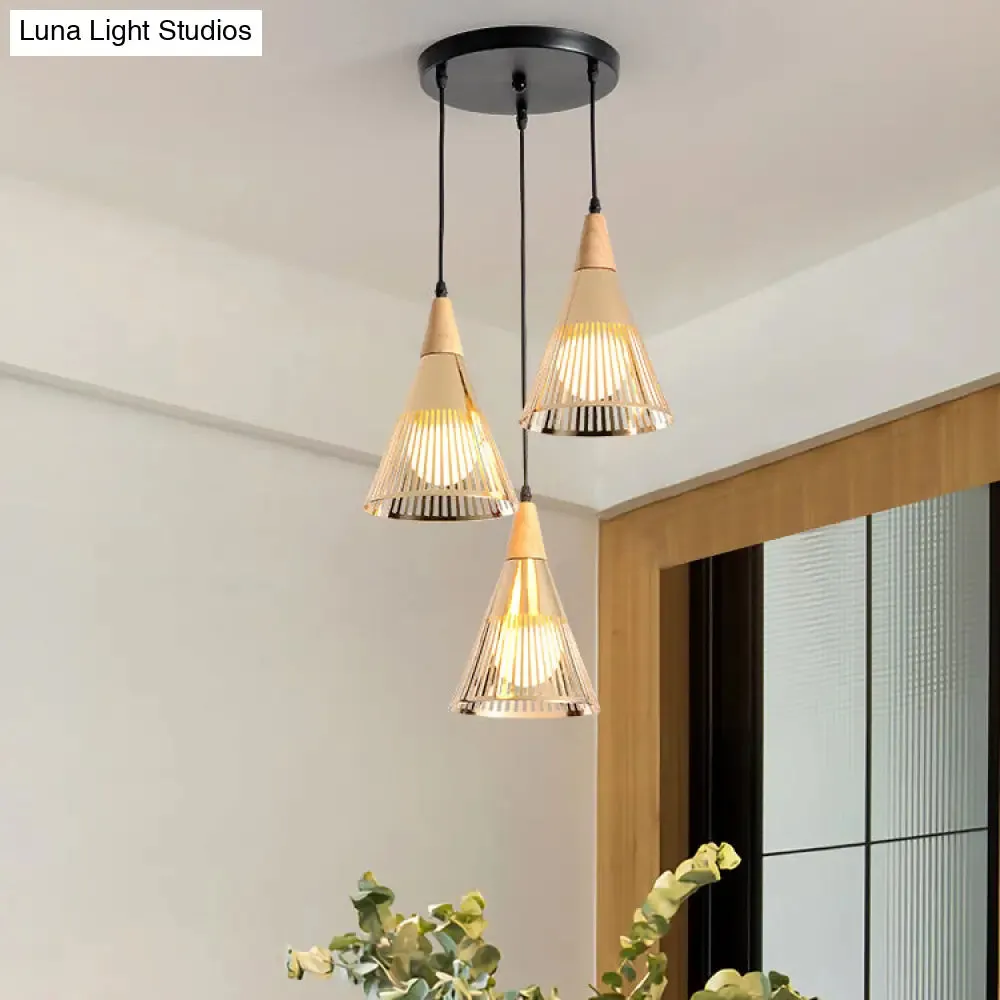 Modern Gold Conical Ceiling Light for Restaurants and Cafes