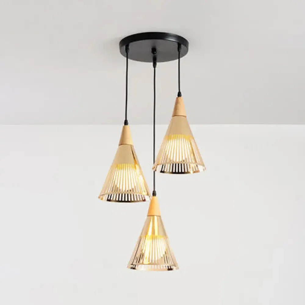 Modern Gold Conical Ceiling Light for Restaurants and Cafes