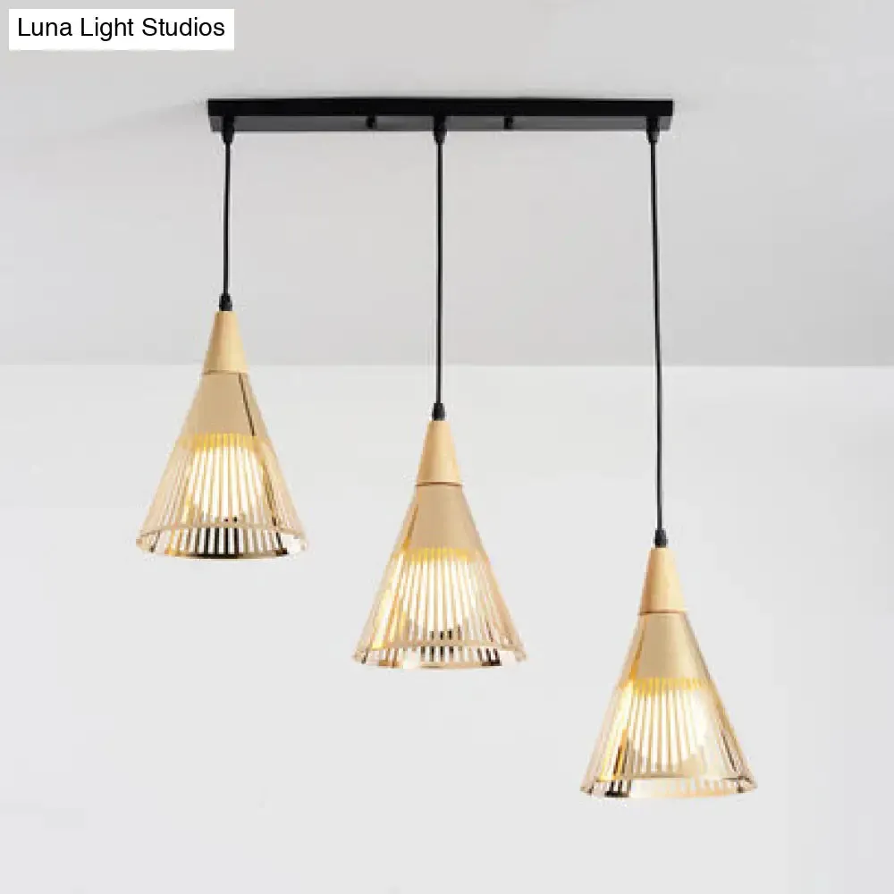 Modern Gold Conical Ceiling Light for Restaurants and Cafes