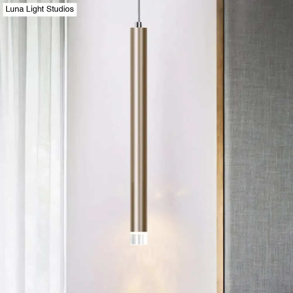 Modern Gold Flute Ceiling Pendant Light for Bar Counter - LED, Warm/White Light - 12"/19.5"/23.5" Height