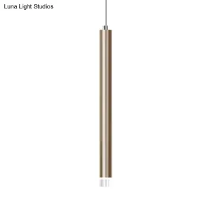 Modern Gold Flute Ceiling Pendant Light for Bar Counter - LED, Warm/White Light - 12"/19.5"/23.5" Height