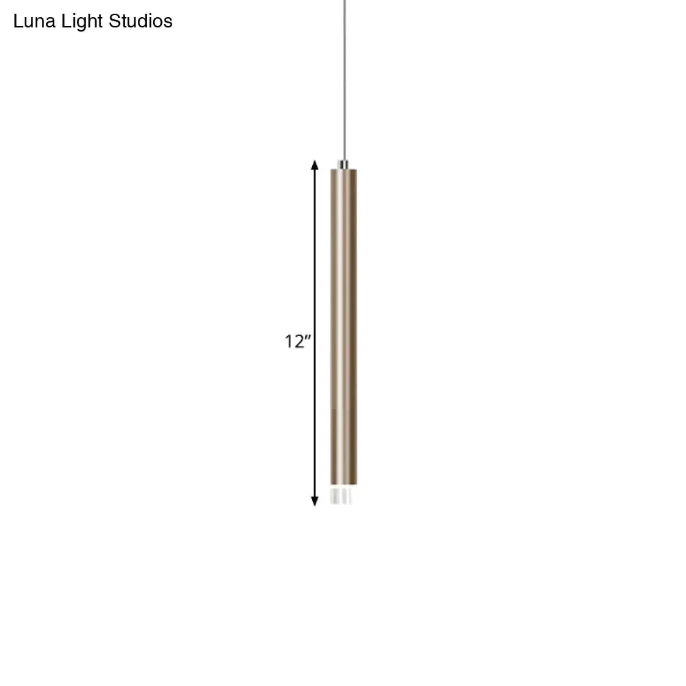 Modern Gold Flute Ceiling Pendant Light for Bar Counter - LED, Warm/White Light - 12"/19.5"/23.5" Height