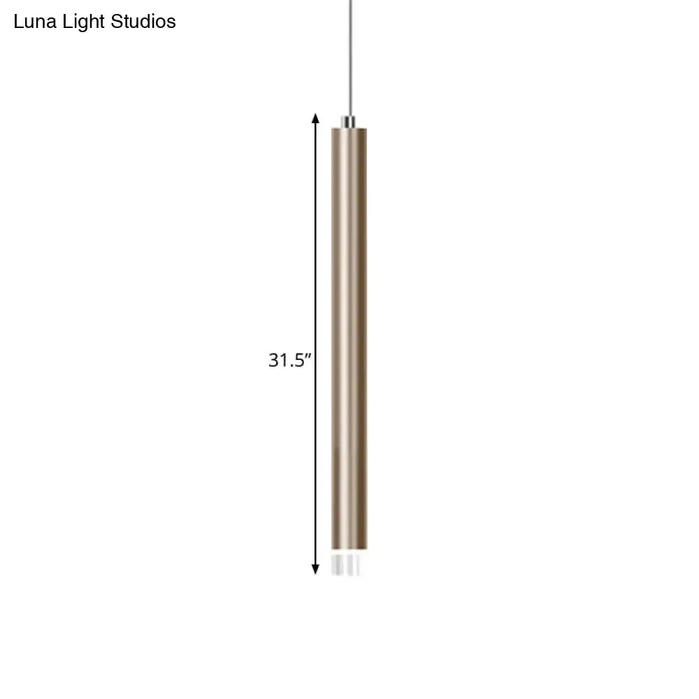 Modern Gold Flute Ceiling Pendant Light for Bar Counter - LED, Warm/White Light - 12"/19.5"/23.5" Height