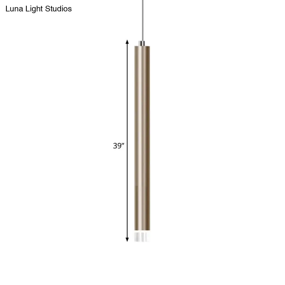 Modern Gold Flute Ceiling Pendant Light for Bar Counter - LED, Warm/White Light - 12"/19.5"/23.5" Height