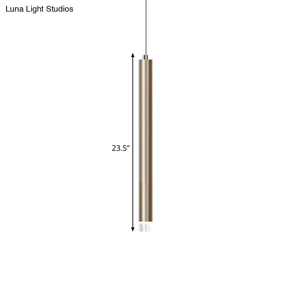 Modern Gold Flute Ceiling Pendant Light for Bar Counter - LED, Warm/White Light - 12"/19.5"/23.5" Height