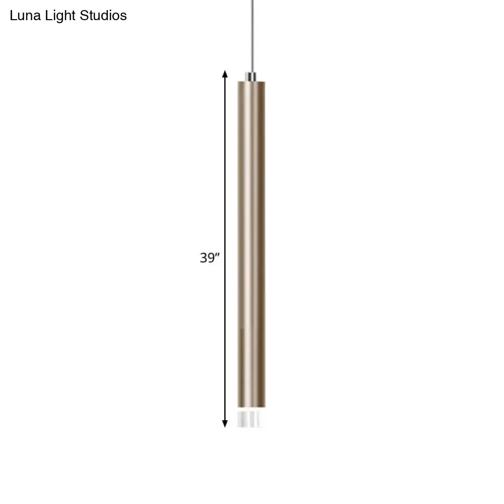 Modern Gold Flute Ceiling Pendant Light for Bar Counter - LED, Warm/White Light - 12"/19.5"/23.5" Height