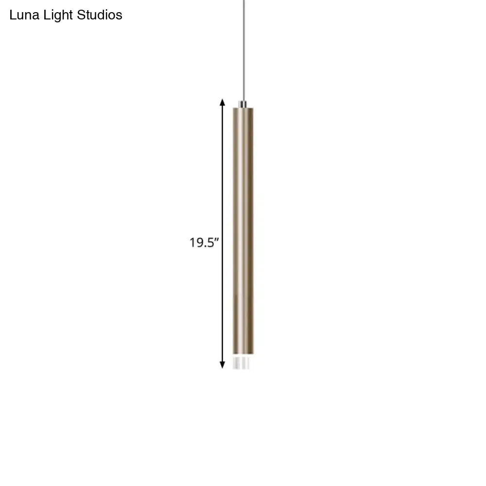 Modern Gold Flute Ceiling Pendant Light for Bar Counter - LED, Warm/White Light - 12"/19.5"/23.5" Height