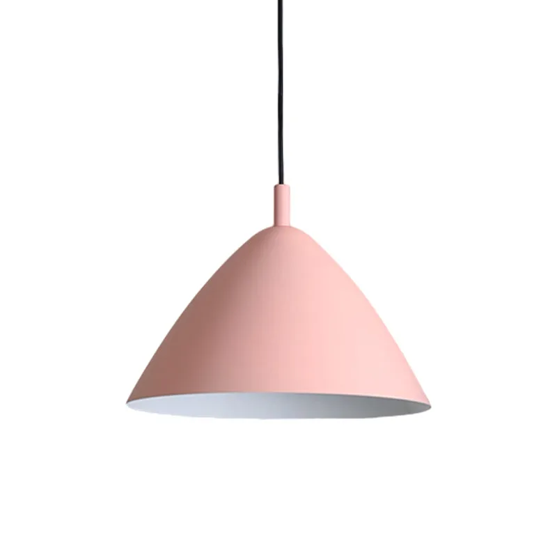 Modern Metal Tapered Ceiling Pendant Light - 10.5"/13"/16" Diameter - Hanging Lamp Kit in Pink/Blue/Green - 1 Light