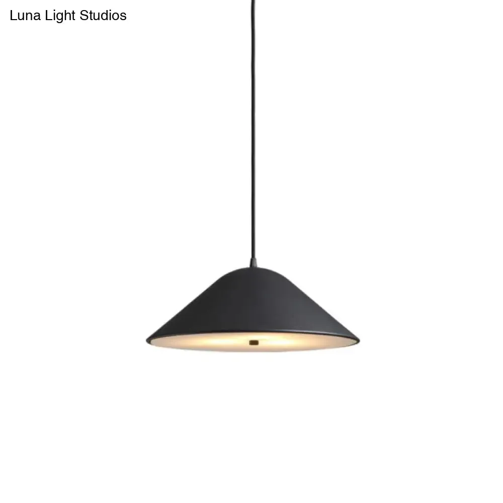 Modern Metal Tapered Suspension Light in Matte Black, Polished Chrome, and Rose Gold for Dining Room