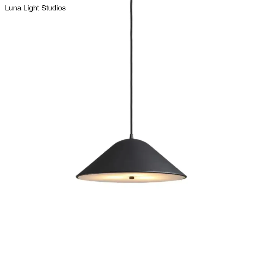 Modern Metal Tapered Suspension Light in Matte Black, Polished Chrome, and Rose Gold for Dining Room