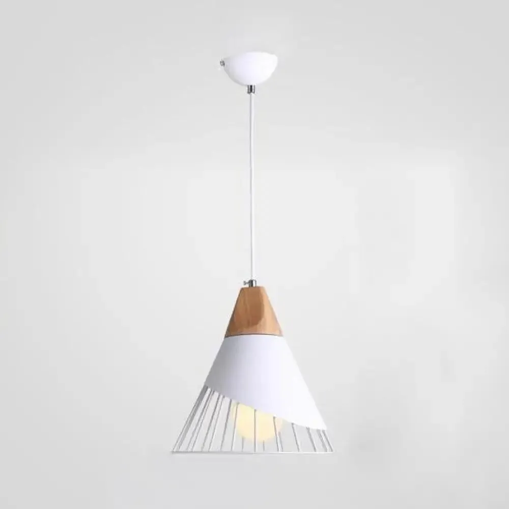 Modern Metallic Cone Pendant Light – 12"/14" Wide Single Bulb Hanging Lamp for Balcony Bar