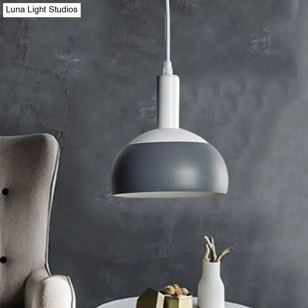 Modern Nordic Dome Pendant Light Kit, Grey Iron, Rotatable Suspension - Perfect for Living Rooms