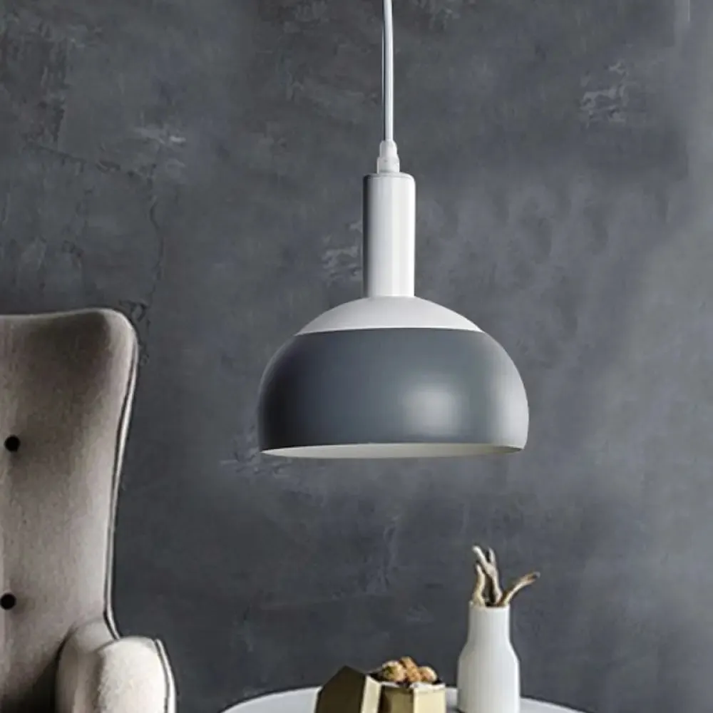 Modern Nordic Dome Pendant Light Kit, Grey Iron, Rotatable Suspension - Perfect for Living Rooms