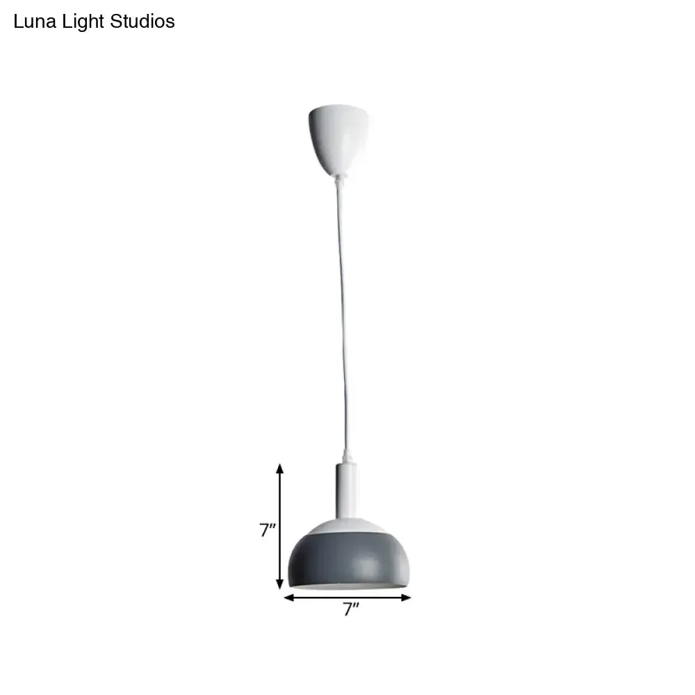 Modern Nordic Dome Pendant Light Kit, Grey Iron, Rotatable Suspension - Perfect for Living Rooms