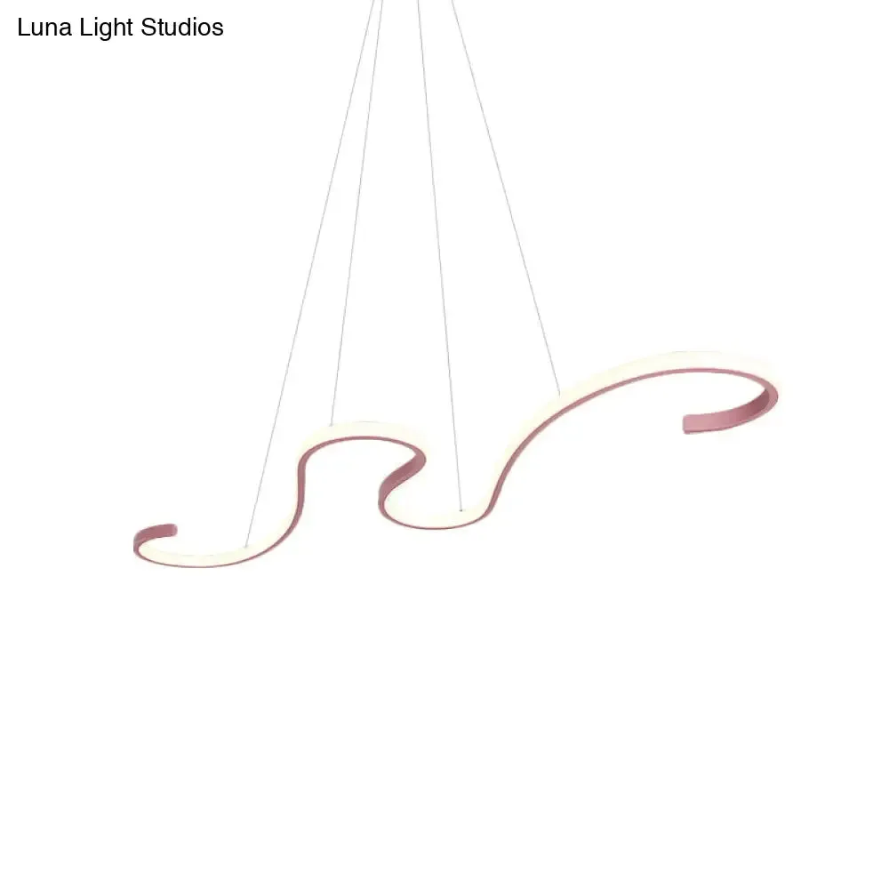 Modern Nordic LED Acrylic Twist Pendant Light in Pink/Black/White - Warm/White/Natural Lighting