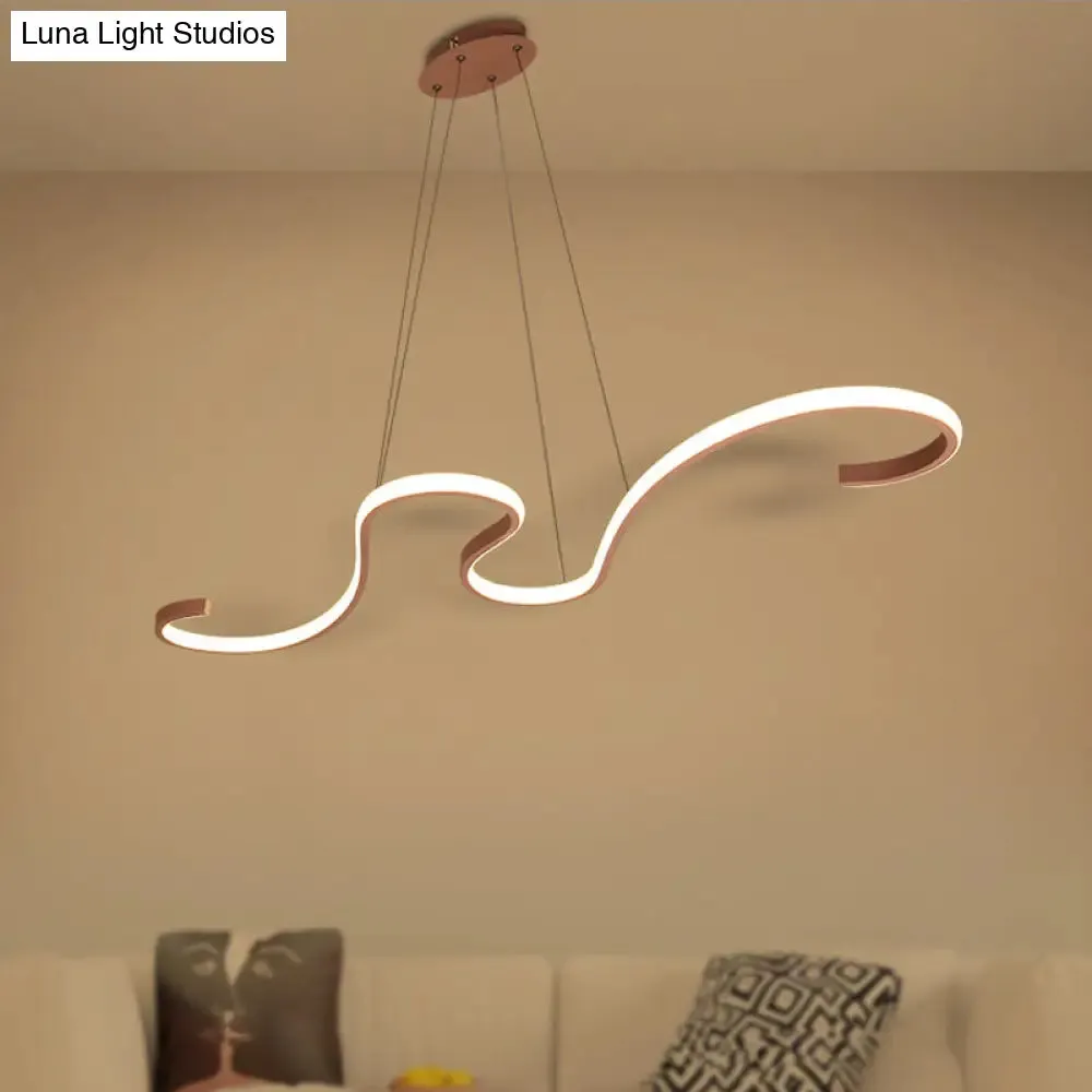 Modern Nordic LED Acrylic Twist Pendant Light in Pink/Black/White - Warm/White/Natural Lighting