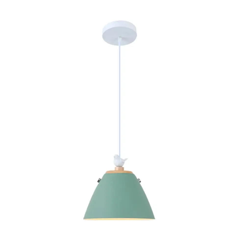 Modern Tapered Pendant Light - Grey/White/Yellow Metal Ceiling Lighting