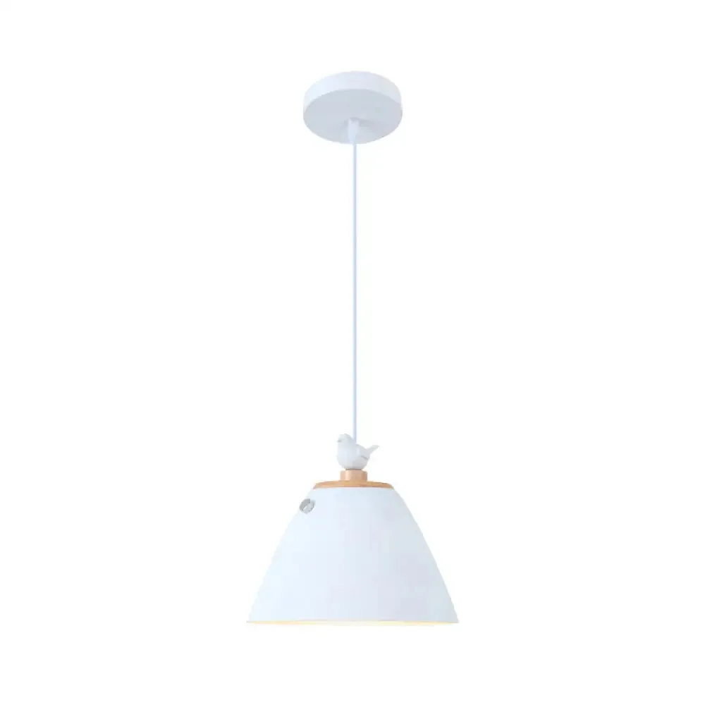 Modern Tapered Pendant Light - Grey/White/Yellow Metal Ceiling Lighting