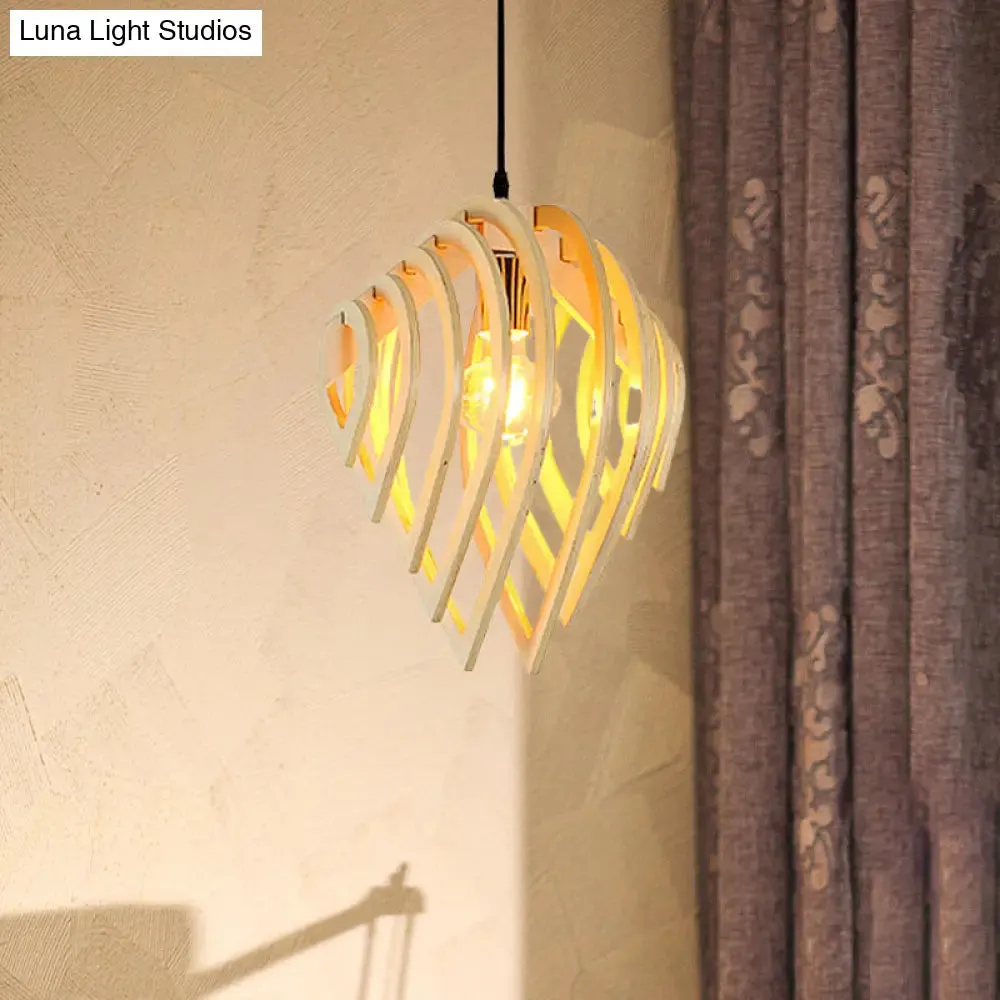 Modern Wood Water Drop Ceiling Light for Bedroom - Natural Wood Pendant Lamp