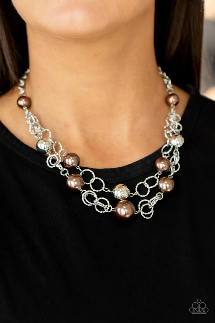 Necklace NEW AGE KNOCKOUT - BROWN PEARL N268