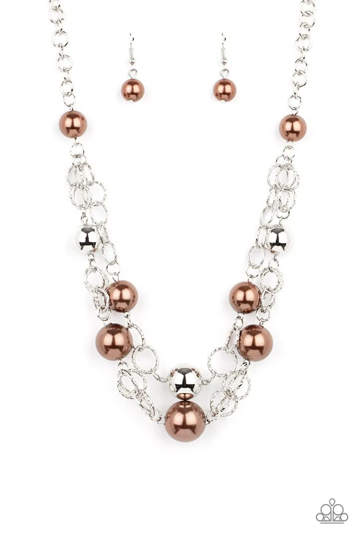 Necklace NEW AGE KNOCKOUT - BROWN PEARL N268