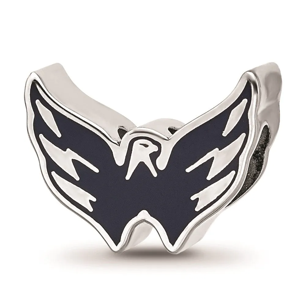 NHL Washington Capitals Enameled Logo Charm Bead in Sterling Silver