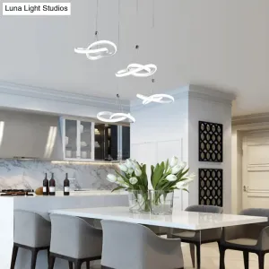 Nordic Style Seamless Curves Pendant LED Light for Dining Room - Aluminum Hangable Lighting