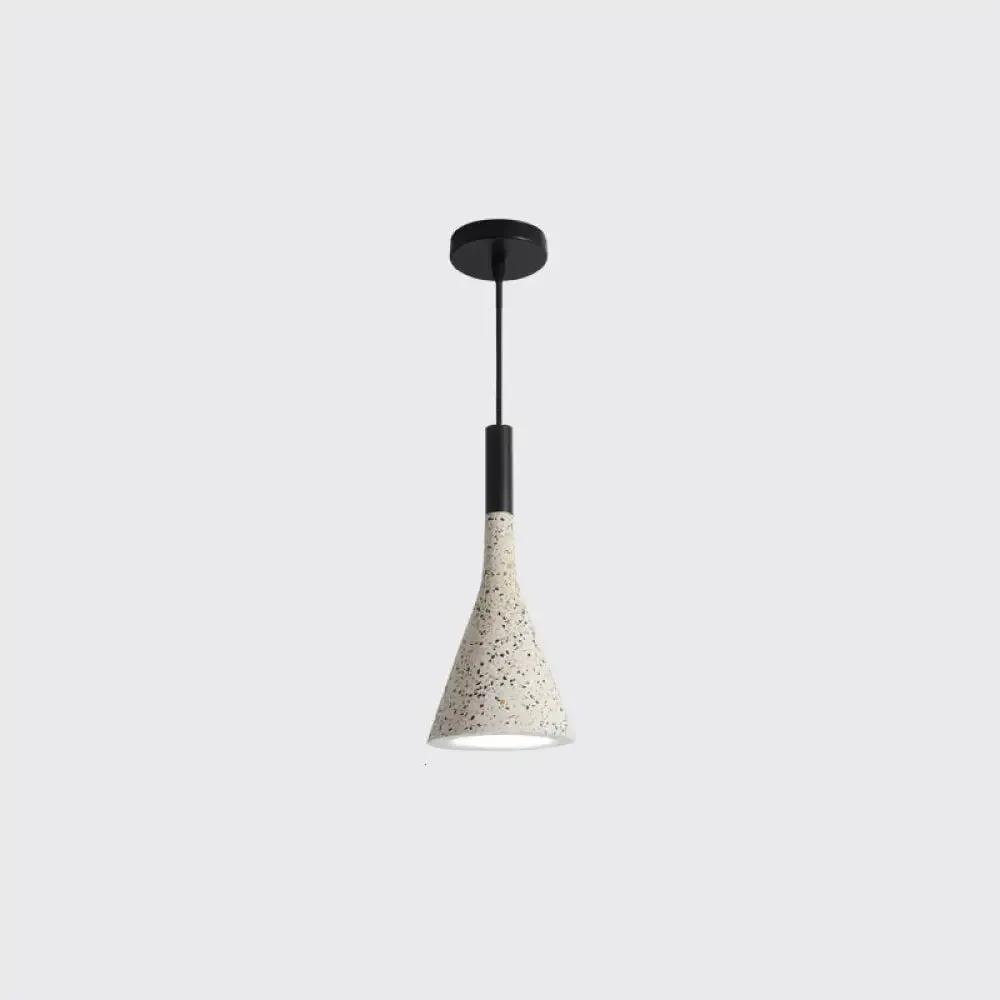 Nordic Terrazzo Geometric Pendant Light with Single White Bulb