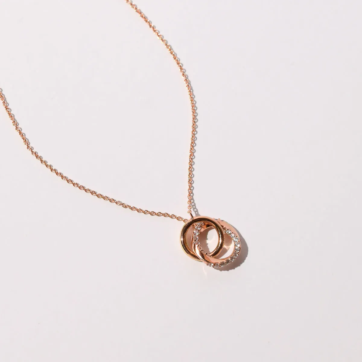 Orbit Crystal Chain Necklace in Rose Gold