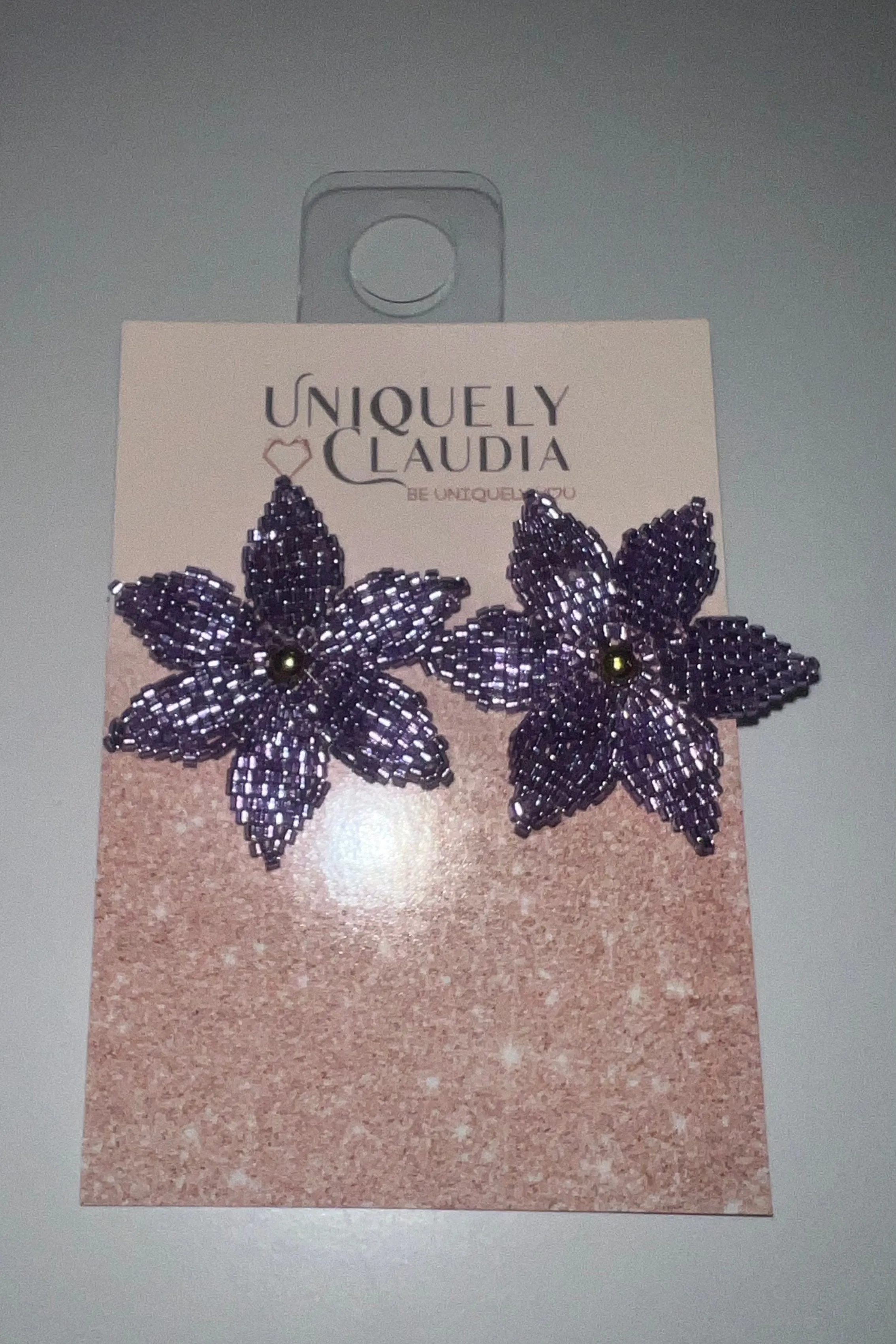 Orchid Miyuki Beads Stud Earrings