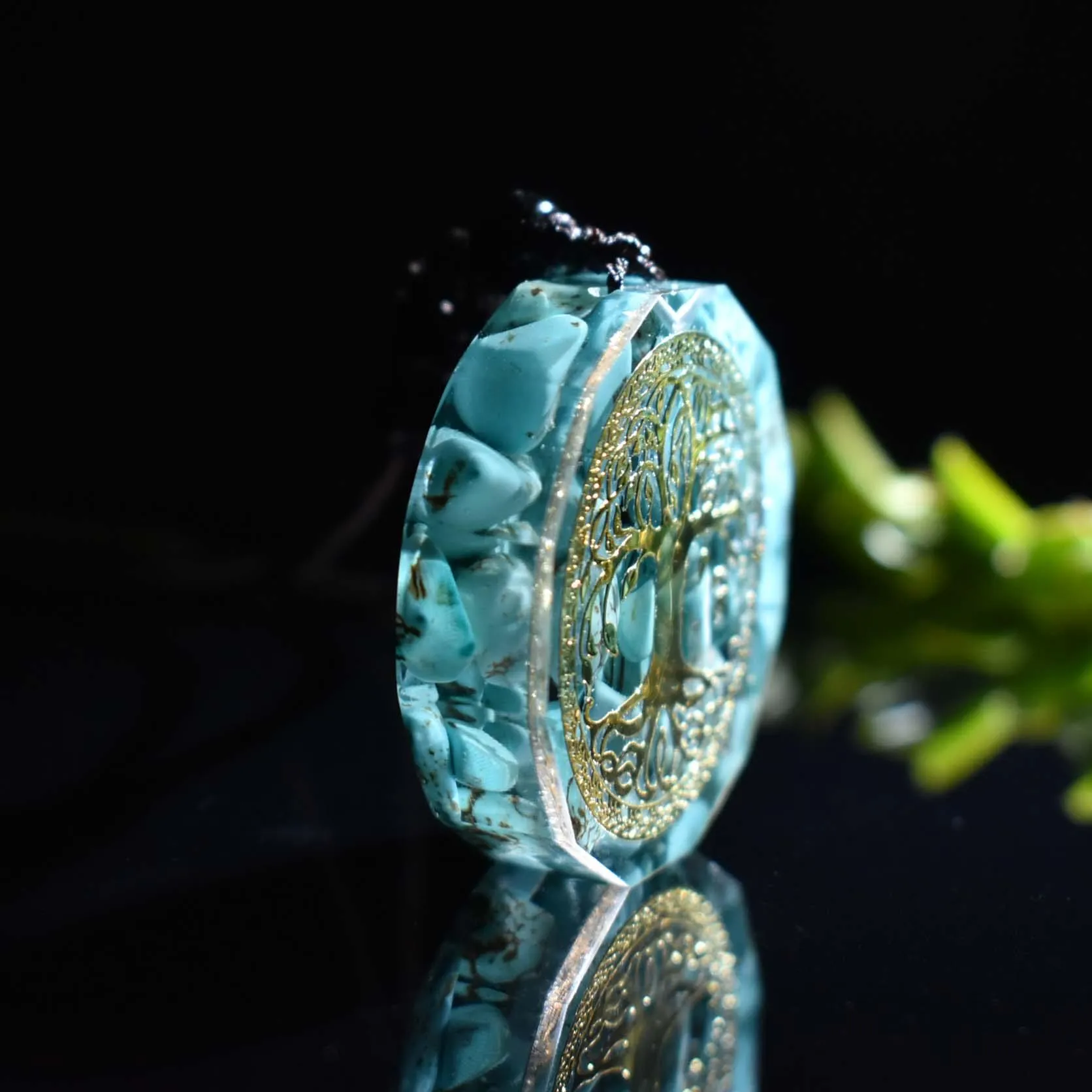 Orgonite Tree of Life Turquoise Necklace