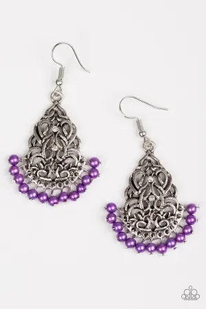 Paparazzi Baroque The Bank - Purple Earrings