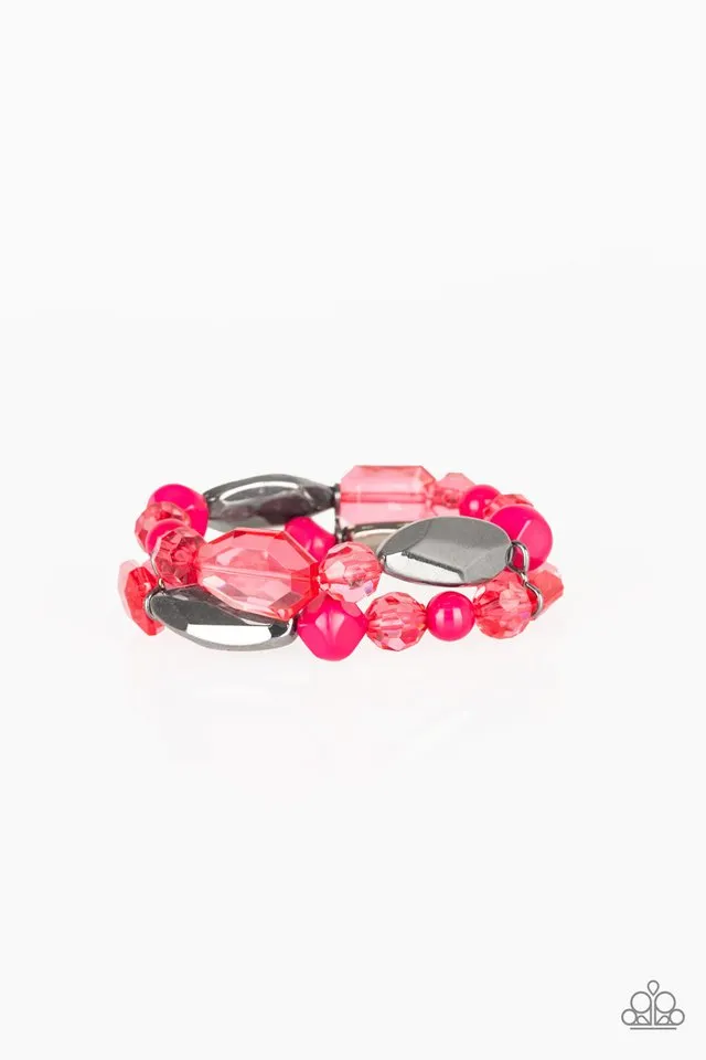 Paparazzi Bracelet ~ Rockin Rock Candy - Pink