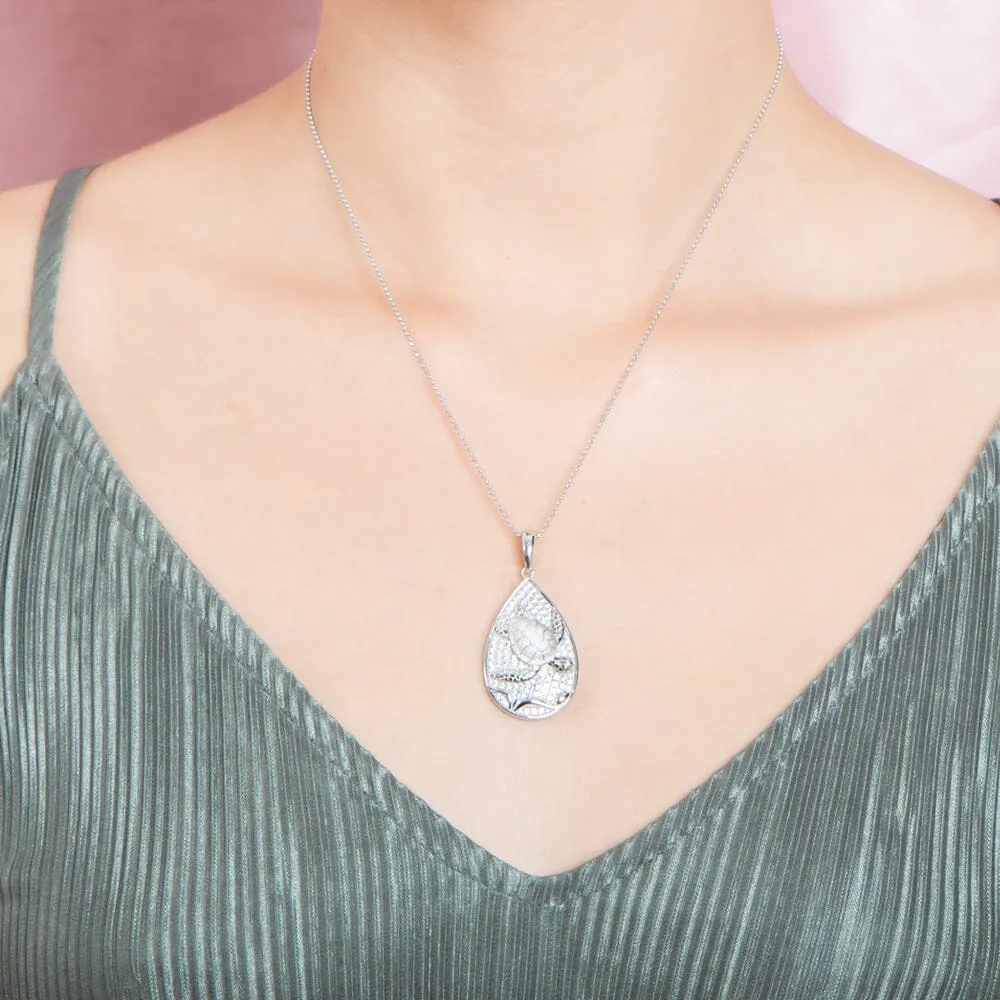 Pavé Honu Teardrop Pendant