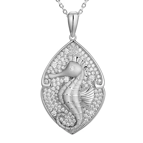 Pavé Magical Seahorse Mandorla Pendant