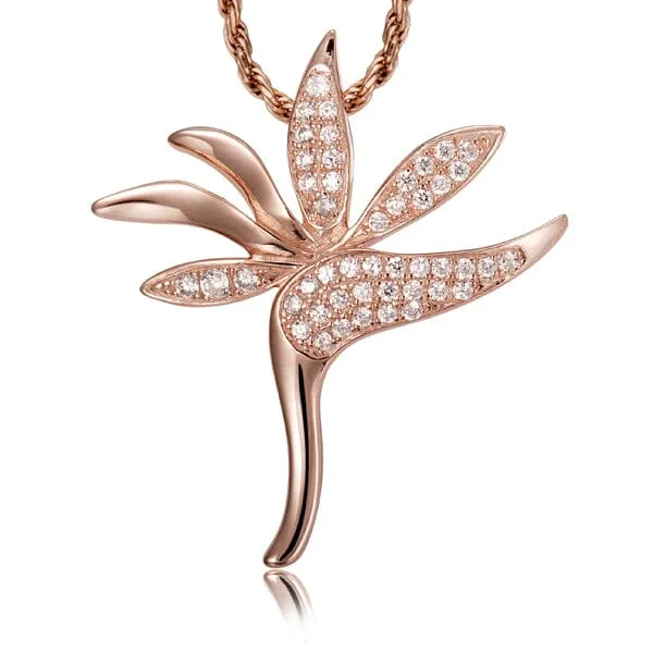 Pavé Tropical Bird of Paradise Pendant