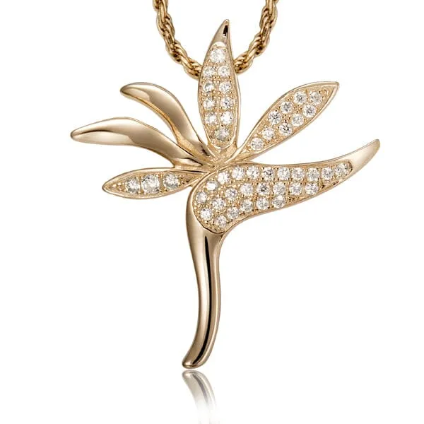 Pavé Tropical Bird of Paradise Pendant