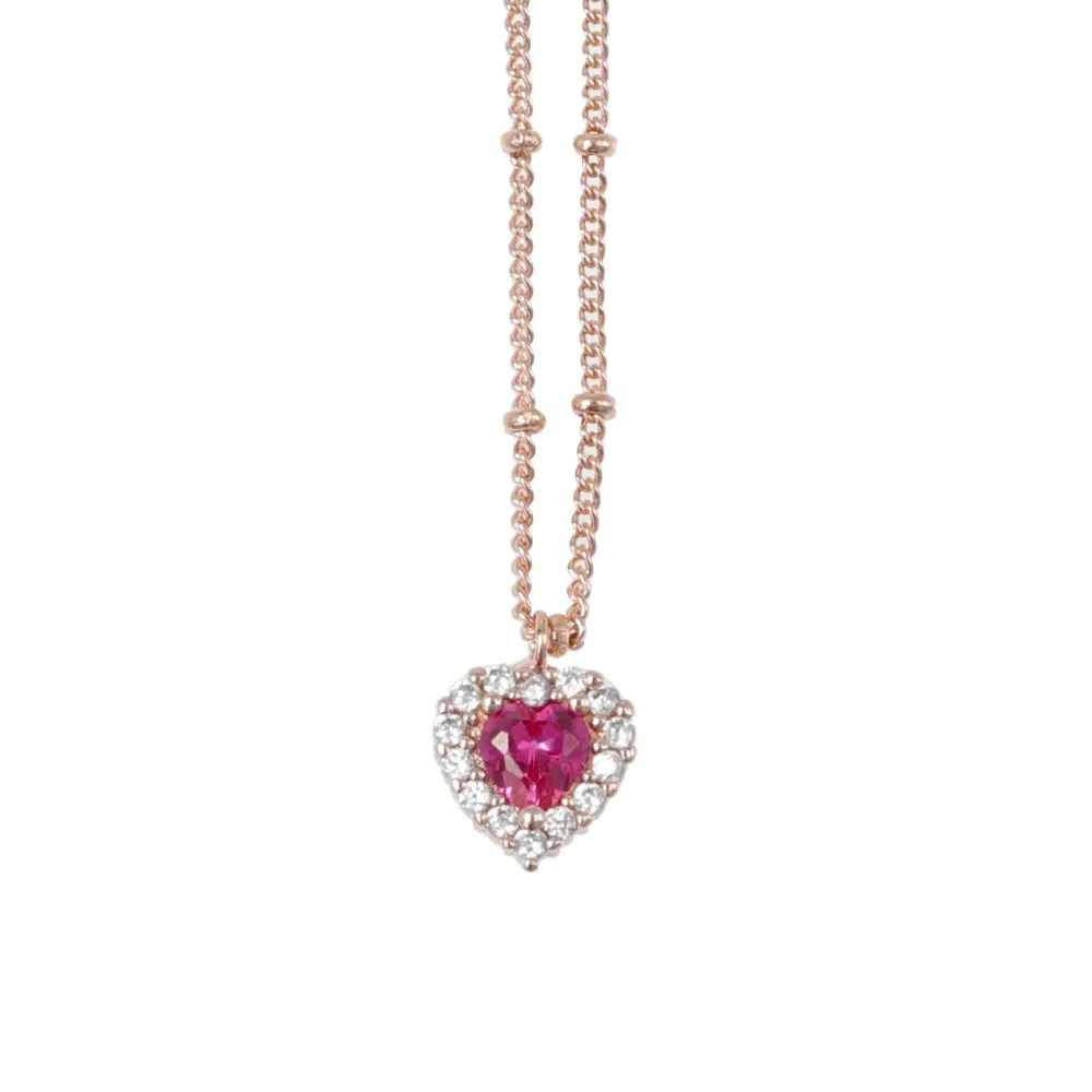 Pave Heart Short Necklace