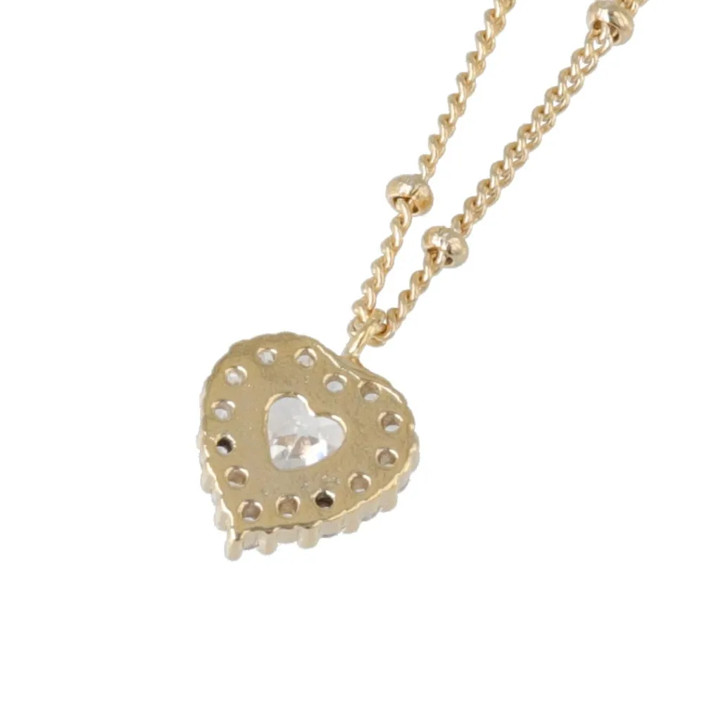 Pave Heart Short Necklace