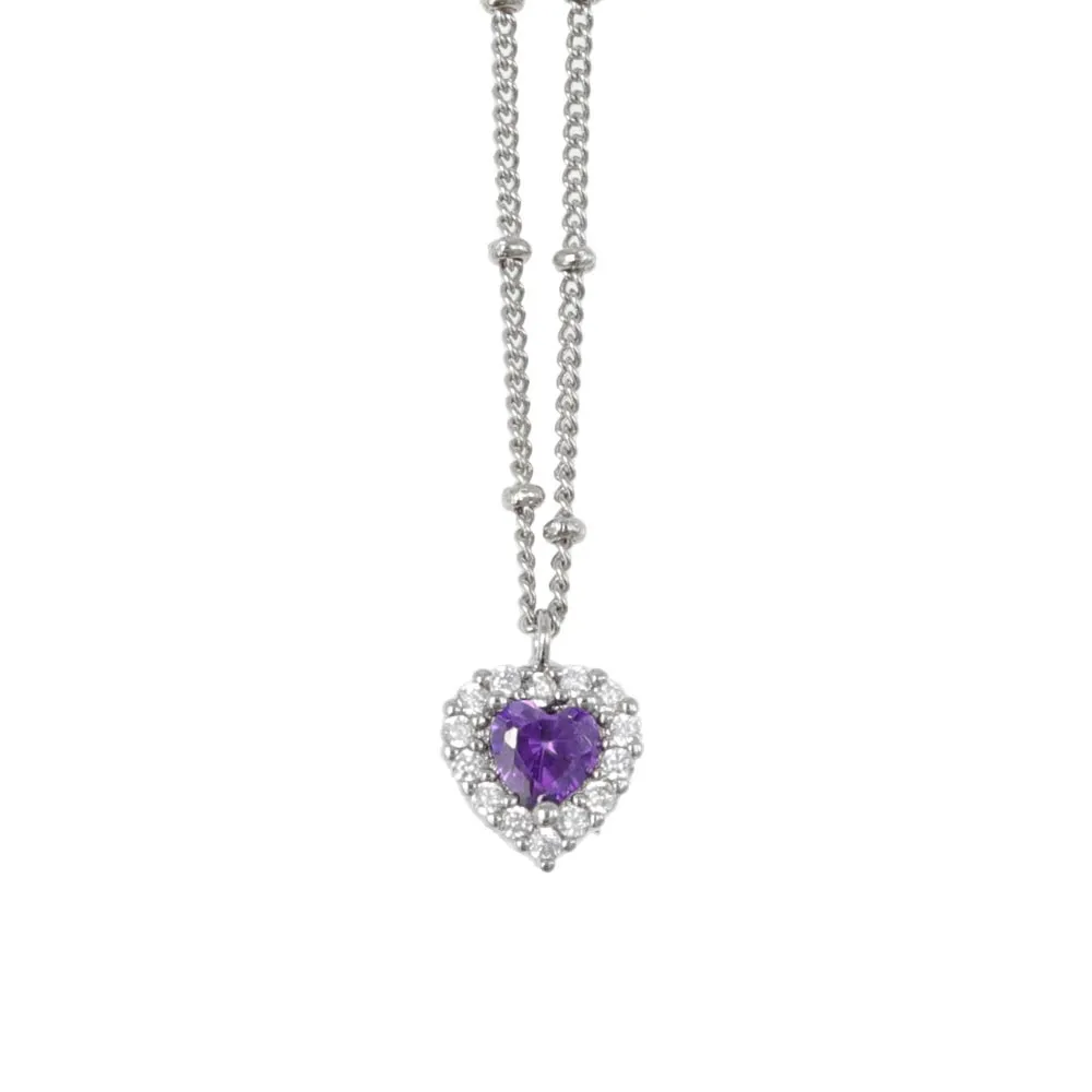 Pave Heart Short Necklace