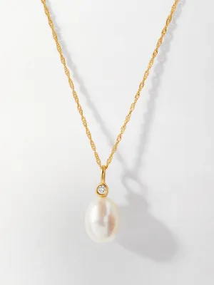 Pearl diamond necklace