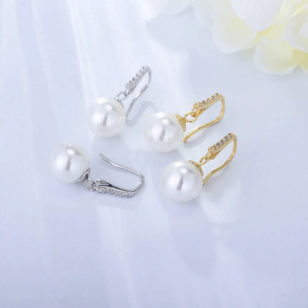 Pearl Earrings Dangle Hook Earrings