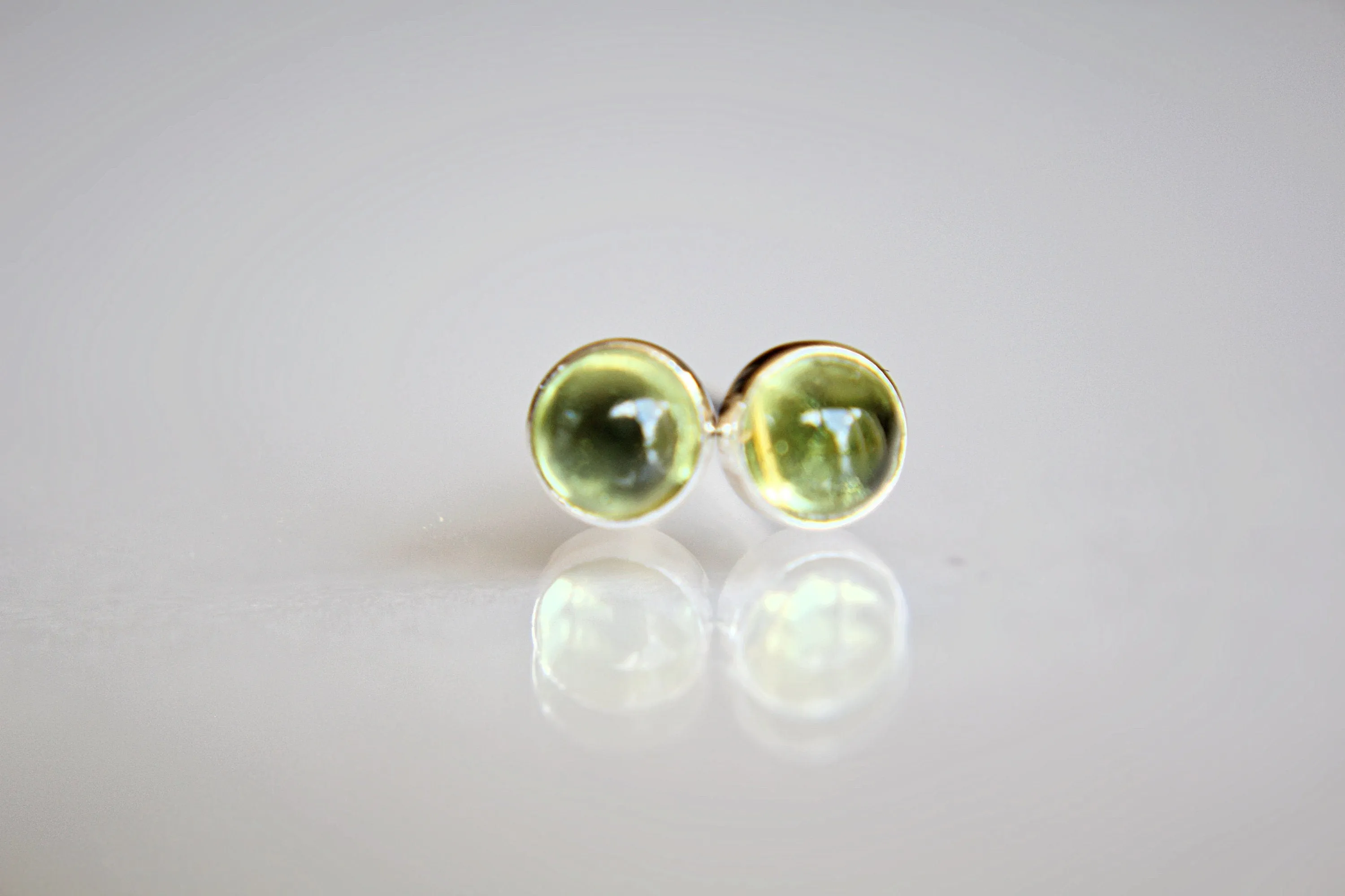 Peridot Earrings, Gemstone Earrings, Sterling Earrings, Post Earrings, Green Post Earrings, Small Earrings, Minimalist Earrings, Gift