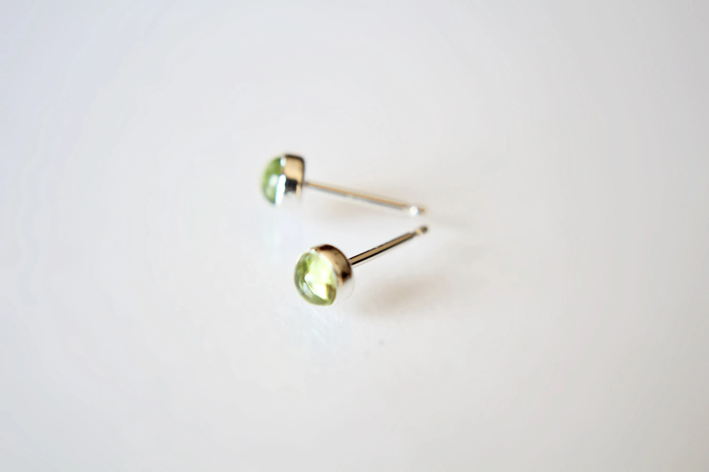 Peridot Earrings, Gemstone Earrings, Sterling Earrings, Post Earrings, Green Post Earrings, Small Earrings, Minimalist Earrings, Gift