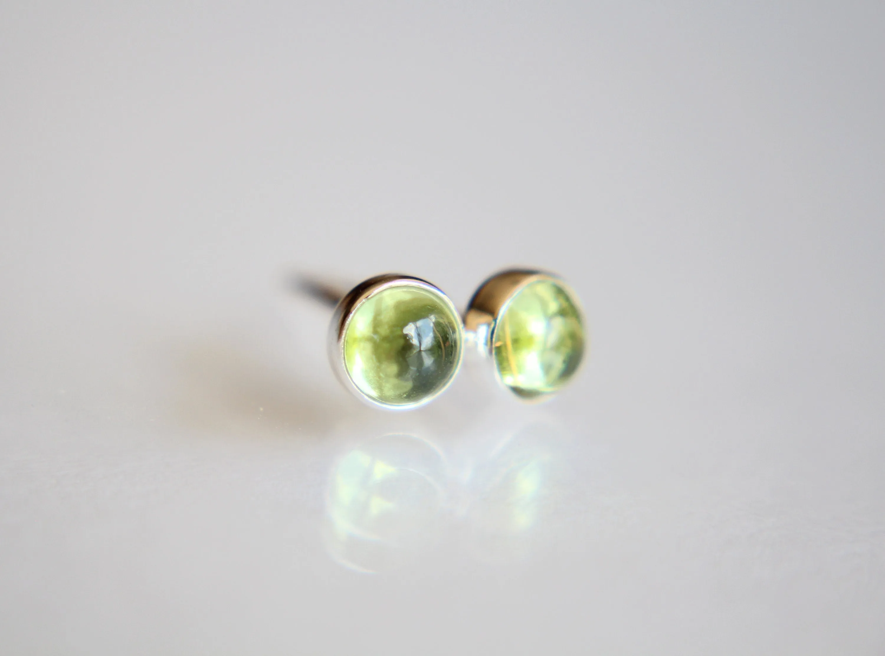 Peridot Earrings, Gemstone Earrings, Sterling Earrings, Post Earrings, Green Post Earrings, Small Earrings, Minimalist Earrings, Gift