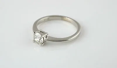 Platinum & 0.35ct Diamond Solitare Ring  - Size I