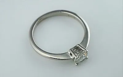 Platinum & 0.35ct Diamond Solitare Ring  - Size I