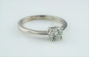 Platinum & 0.35ct Diamond Solitare Ring  - Size I