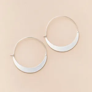 Refined Earring Collection - Crescent Hoop / Sterling Silver